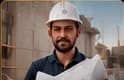 Construtor segurando um projeto